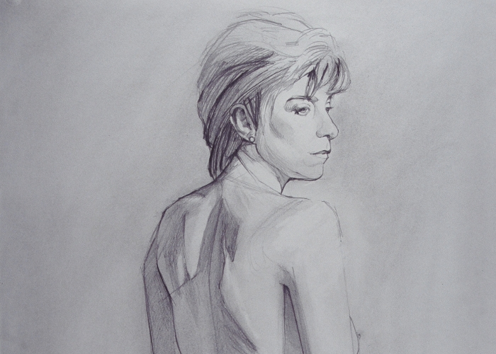 Ali_from_Back, fine art sketch