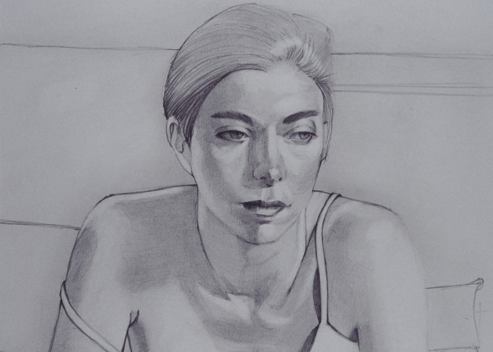 Ali in Strap Top, fine art sketch