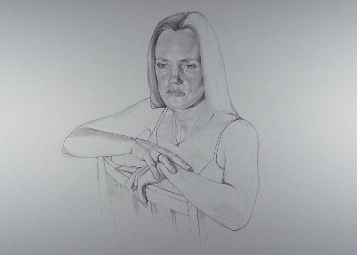 Wendy Seated, fine art sketch