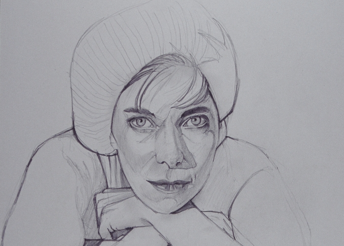 Ali with Hat, fine art sketch