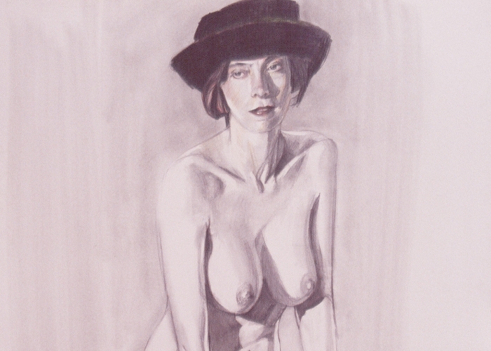 Seated Cowgirl, fine art sketch